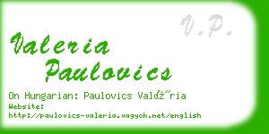 valeria paulovics business card